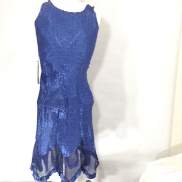 Komarov Blue Sleeveless Embellished Midi Dress Size XS - Picture 3 of 8